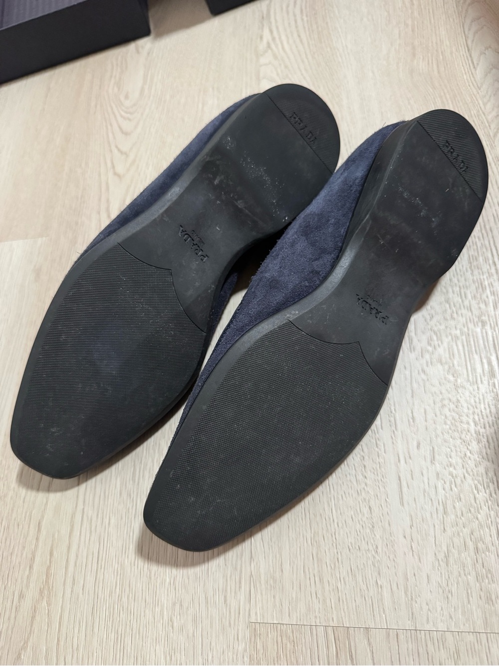 AUTHENTIC Prada Blue Suede Slip-On Loafers - Picture 5 of 8